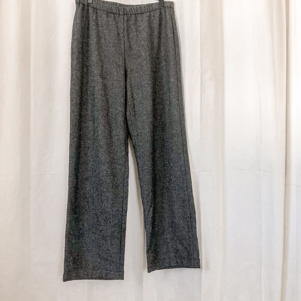 Eileen Fisher tweed wool wide leg pants